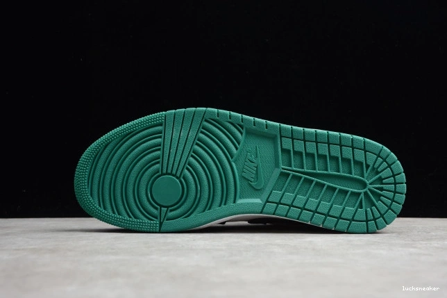 Reps LUCY Air Jordan 1 White Mystic Green 553558-113 Black Low 0807